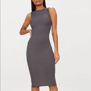 Pretty Little Thing grey midi dress